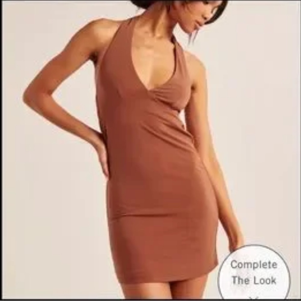 Abercrombie & Fitch Cowl Back Halter Mini Dress W2276 Sz M Tall